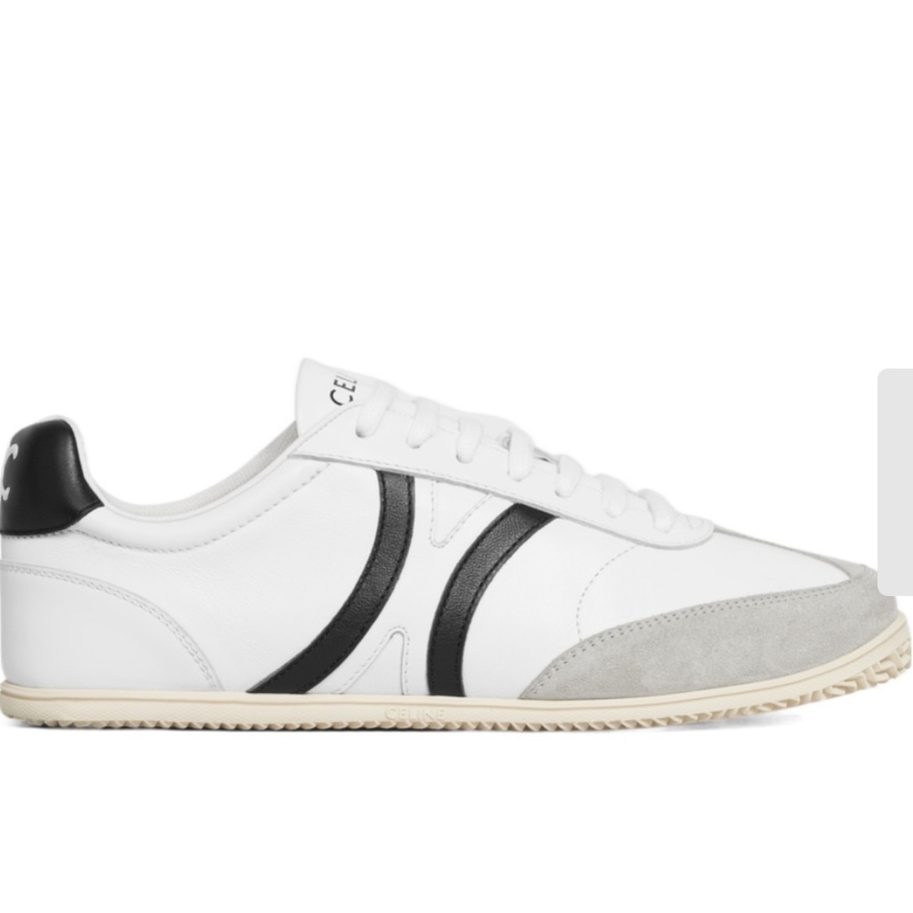 CELINE JOGGER LOW LACE-UP SNEAKER in CALFSKIN & SUEDE CALFSKIN